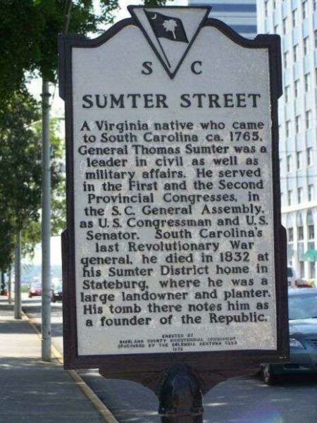 SUMTER STREET REVOLUTIONARY WAR MEMORIAL MARKER I