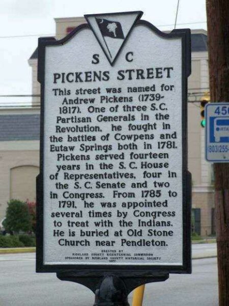 PICKENS STREET REVOLUTIONARY WAR MEMORIAL MARKER