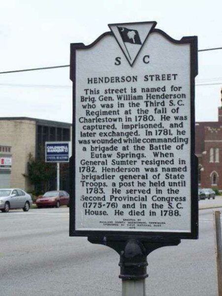 HENDERON STREET REVOLUTIONARY WAR MEMORIAL MARKER