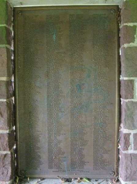 TOWN OF BERLIN WORLD WAR II MEMORIAL PLAQUE BACK