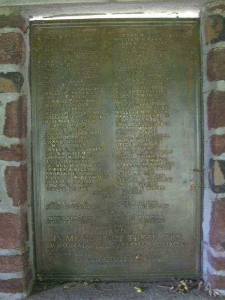 TOWN OF BERLIN WORLD WAR I MEMORIAL PLAQUE BACK