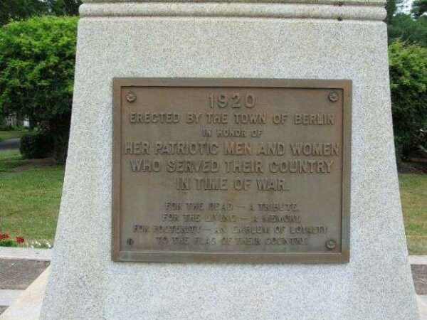 BERLIN VETERANS MEMORIAL DEDICATION PLAQUE