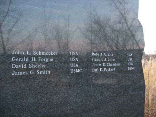 SHELTON VETERANS MEMORIAL VIETNAM WAR STONE BACK