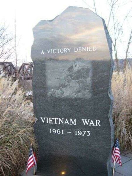SHELTON VETERANS MEMORIAL VIETNAM WAR STONE FRONT