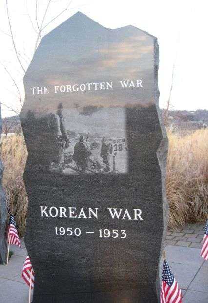 SHELTON VETERANS MEMORIAL KOREAN WAR STONE FRONT