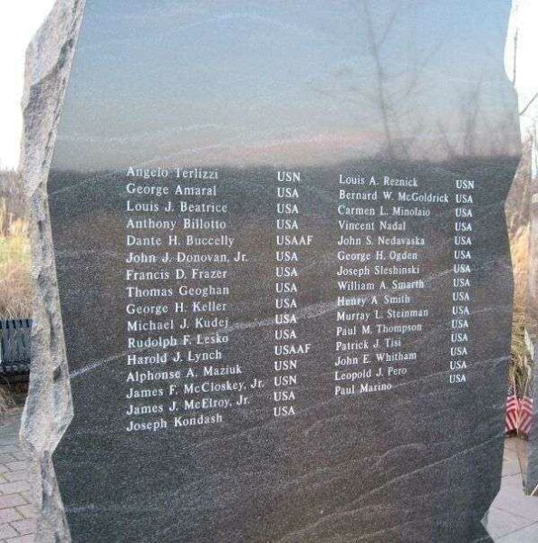 SHELTON VETERANS MEMORIAL WORLD WAR II STONE BACK