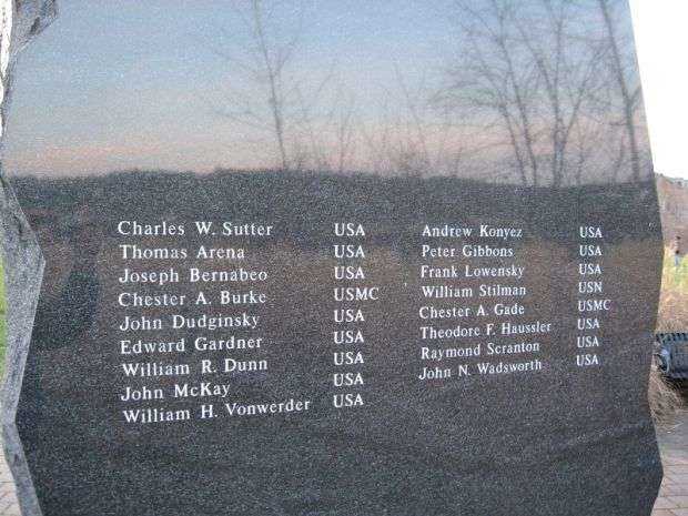 SHELTON VETERANS MEMORIAL WORLD WAR I STONE BACK