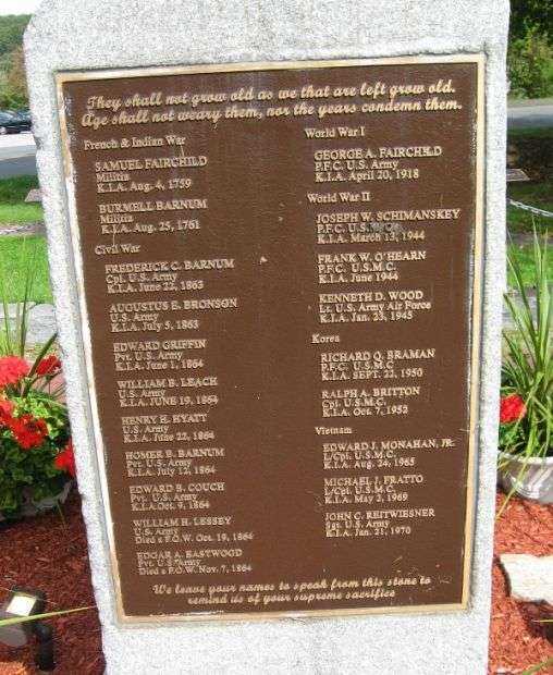 NEW FAIRFIELD VETERANS MEMORIAL BACK