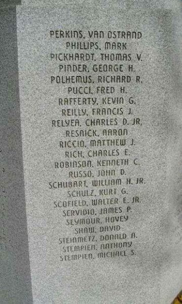 GREENWICH WAR VETERANS MEMORIAL FLAGPOLE PANEL F