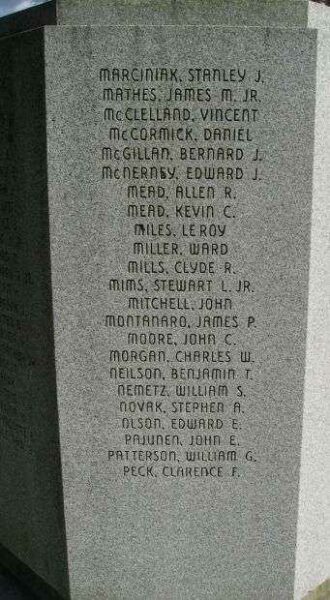 GREENWICH WAR VETERANS MEMORIAL FLAGPOLE PANEL E