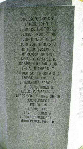 GREENWICH WAR VETERANS MEMORIAL FLAGPOLE PANEL D