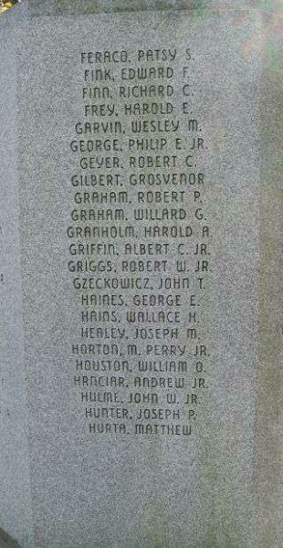 GREENWICH WAR VETERANS MEMORIAL FLAGPOLE PANEL C