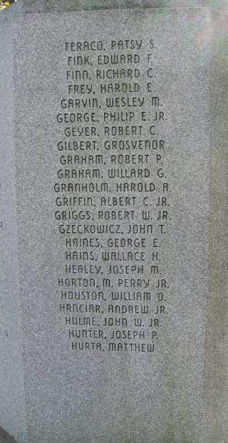 GREENWICH WAR VETERANS MEMORIAL FLAGPOLE PANEL C