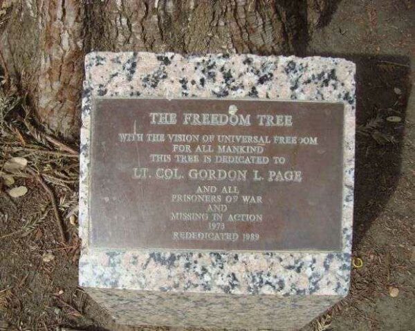THE FREEDOM TREE MEMORIAL PLAQUE