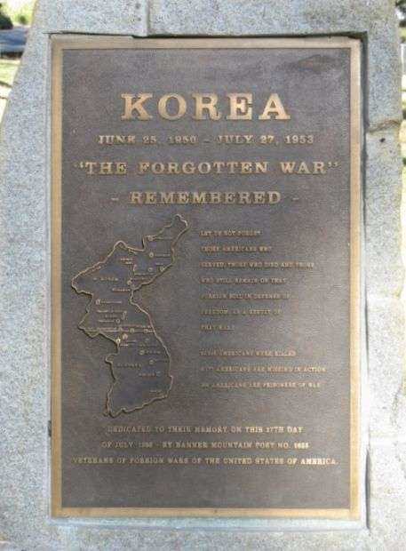 NEVADA COUNTY WAR AND VETERANS KOREAN WAR MEMORIAL PLAQUE