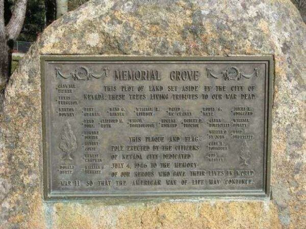 NEVADA COUNTY WAR AND VETERANS MEMORIAL GROVE