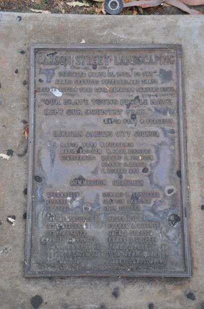 CARSON STREET LANDSCAPING MEMORIAL PALQUE