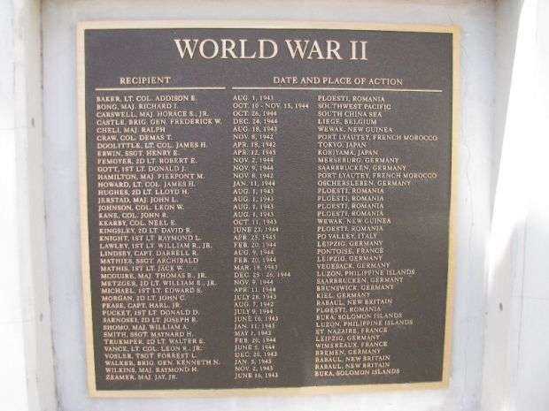 EDWARDS AFB MEDAL OF HONOR WORLD WAR II MEMORIAL PLAQUE
