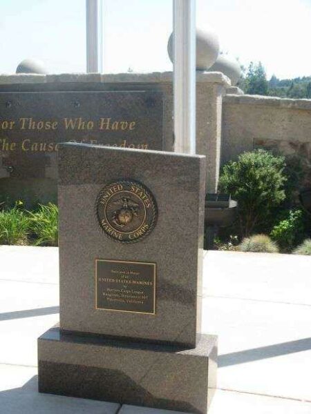 EL DORADO COUNTY VETERANS MONUMENT US MARINE CORPS STONE