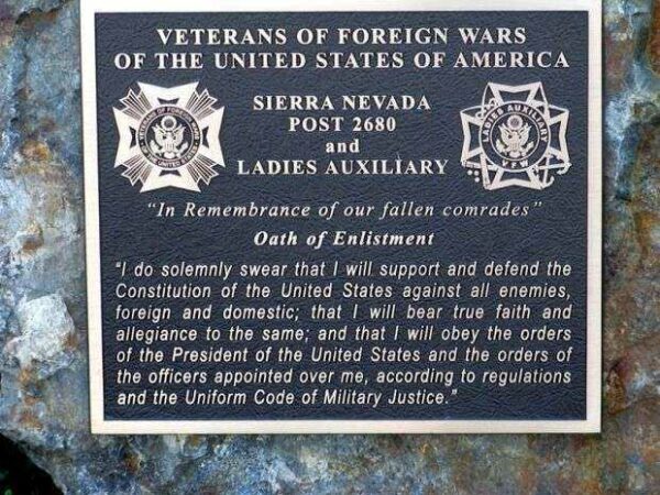 VFW POST 2680 OATH OF ENLISTMENT MEMORIAL PLAQUE