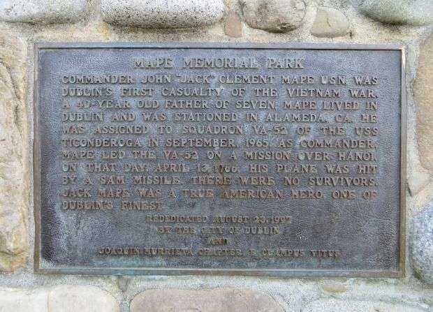 MAPE MEMORIAL PARK PLAQUE