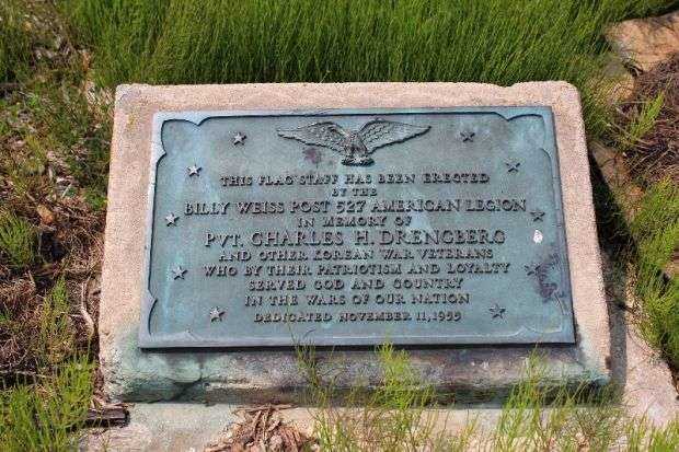 PVT. CHARLES H. DRENGBERG MEMORIAL FLAGPOLE PLAQUE