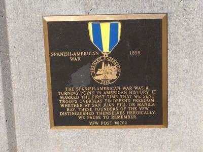 VETERANS PLAZA SPANISH-AMERICAN WAR MEMORIAL PLAQUE