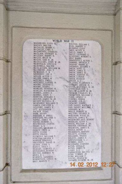 ETOWAH COUNTY WAR MEMORIAL PLAQUE III