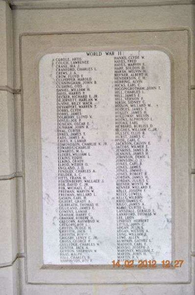 ETOWAH COUNTY WAR MEMORIAL PLAQUE II