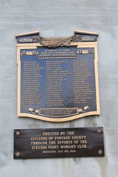 PORTAGE COUNTY WORLD WAR I HONOR ROLL MEMORIAL FLAGPOLE PLAQUE