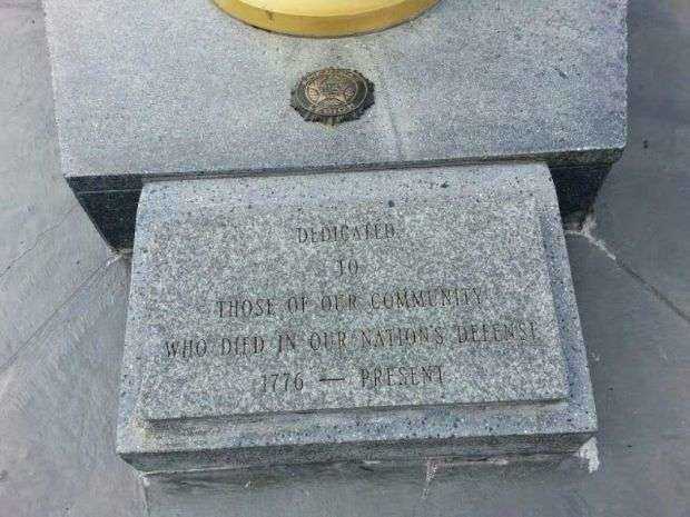 HOWARD BEACH WAR VETERANS MEMORIAL FLAGPOLE DEDICATION STONE