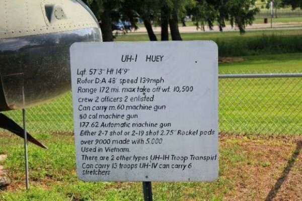 IN HONOR OF VIETNAM VETERANS OF AMERICA UH-1 HUEY MEMORIAL HELICOPTER PLAQUE