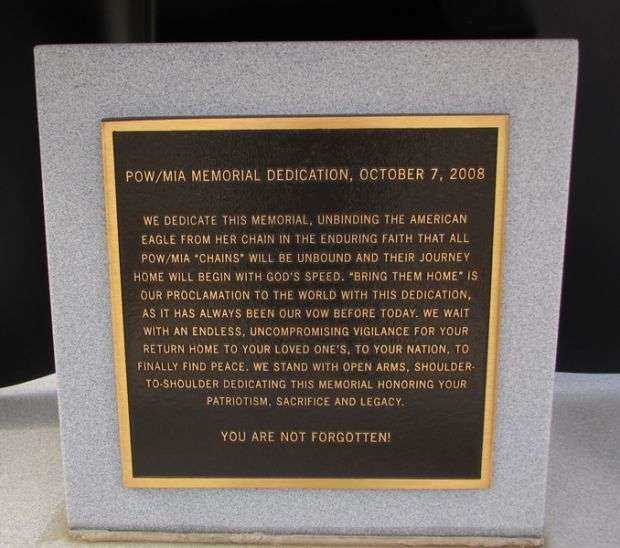 WARNER ROBINS POW/MIA MEMORIAL DEDICATION PLAQUE