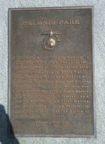 PALONIS PARK MEMORIAL PLAQUE