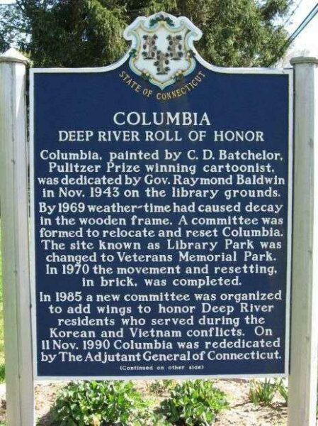 COLUMBIA DEEP RIVER ROLL OF HONOR MEMORIAL MARKER FRONT