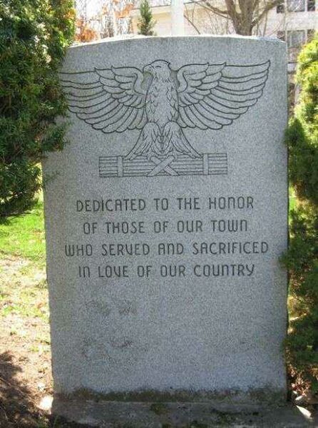 FALLS VILLAGE VETERANS MEMORIAL DEDICATION STONE