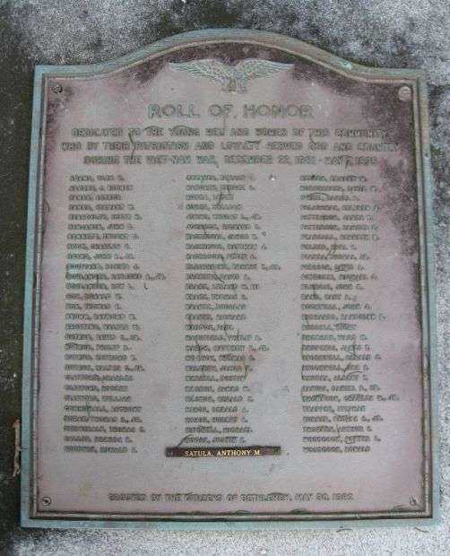 BETHLEHEM VIET NAM WAR MEMORIAL ROLL OF HONOR