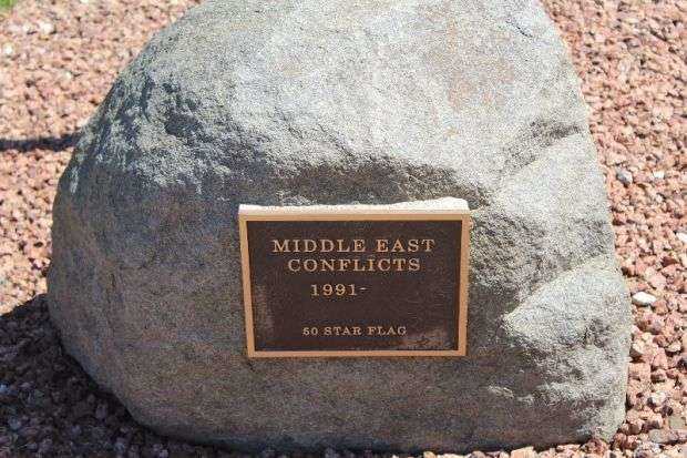 PLYMOUTH MIDDLE EAST CONFLICTS MEMORIAL FLAGPOLE PLAQUE