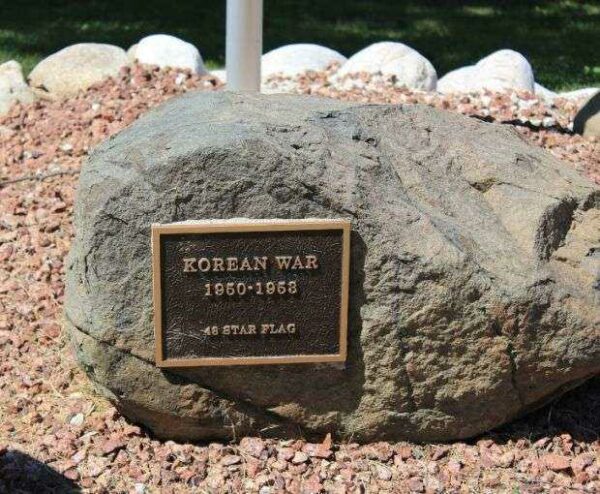 PLYMOUTH KOREAN WAR MEMORIAL FLAGPOLE PLAQUE