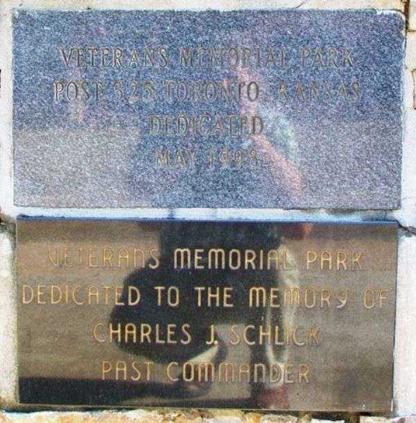 CHARLES J. SCHLICK VETERANS MEMORIAL PARK PLAQUE