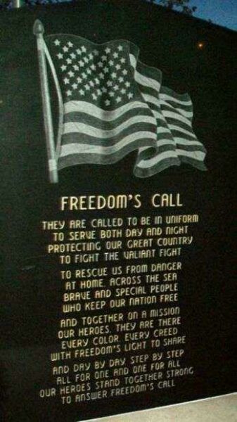 WILSON COUNTY VETERANS MEMORIAL DEDICATION STONE BACK