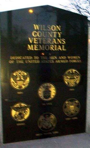 WILSON COUNTY VETERANS MEMORIAL DEDICATION STONE FRONT
