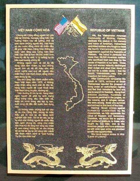 WICHITA VIETNAMESE AMERICAN MEMORIAL PLAQUE