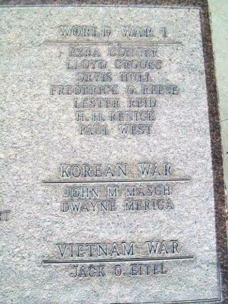 SCOTT CITY WAR MEMORIAL HONOR ROLL STONE A