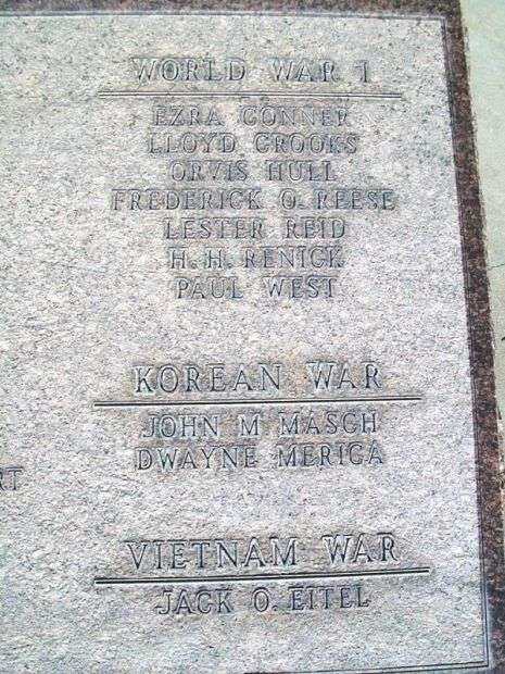 SCOTT CITY WAR MEMORIAL HONOR ROLL STONE A