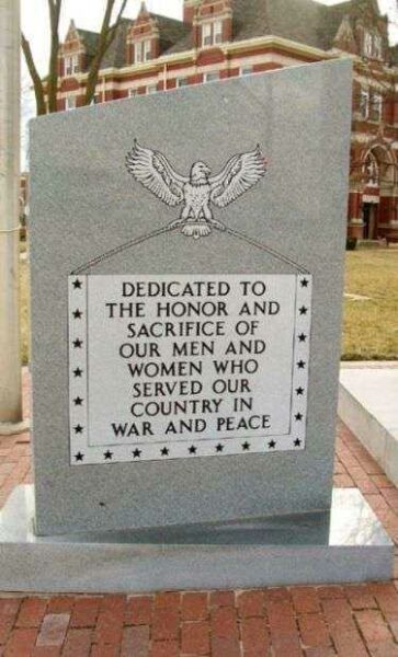 RICE COUNTY CIVIL WAR AND VETERANS MEMORIAL DEDICATION STONE B