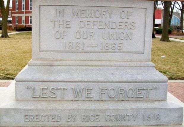 RICE COUNTY CIVIL WAR AND VETERANS MEMORIAL DEDICATION STONE A