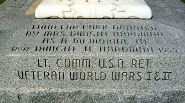 HARDMAN VETERANS MEMORIAL PARK DEDICATION STONE A