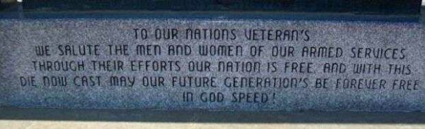 OSAGE CITY VETERANS MEMORIAL DEDICATION STONE