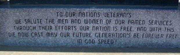 OSAGE CITY VETERANS MEMORIAL DEDICATION STONE